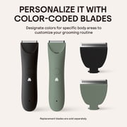 Meridian Slimmer Trimmer Precision Bikini & Pubic Grooming Electric Shaver, Waterproof, for Women & Men, Sage