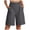 Grey, variant on Bermuda Shorts for Women High Waisted Linen Dressy Casual Pleated Wide Leg Summer Shorts with Elastic Waist Khaki, L