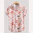 thumbnail image 4 of Camisa con estampado 3D de hongos a la moda para hombre, informal, abotonada, de manga corta, para verano, hawaianas, unisex, 4 of 4