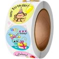 thumbnail image 1 of Pegatinas de feliz cumpleaños, pegatinas autoadhesivas de 1 pulgada para sellar regalos de cumpleaños, 500 pegatinas por rollo con 8 colores, 1 of 4