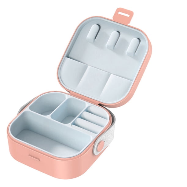 Caja portátil organizadora de estuches de joyería con bandeja de franela para pendientes Anillos Collares Almacenamiento Regalo de viaje