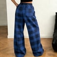 thumbnail image 3 of Yievot Plaid Wide Leg Pants for Women with Pockets Drawstring Elastic Waist Lounge Pants with Pockets, 3 of 3