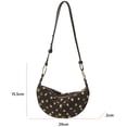 thumbnail image 2 of HUISZJ Faux Suede Rivet Shoulder Bag, Women Underarm Bag with Zipper, Studded Crossbody Bag for School Work Shopping Travel (Coffee), 2 of 10