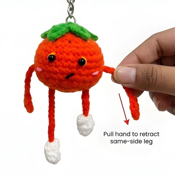 Handmade Crochet Orange Shape Keychain – Cute Soft Knitted Key Ring Charm for Bags, Keys & Gifts