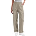 thumbnail image 5 of Kelon Linen Pants for Women Elastic Waisted Casual Palazzo Straight Leg Pants Summer Beach Trouser S-2XL, 5 of 8