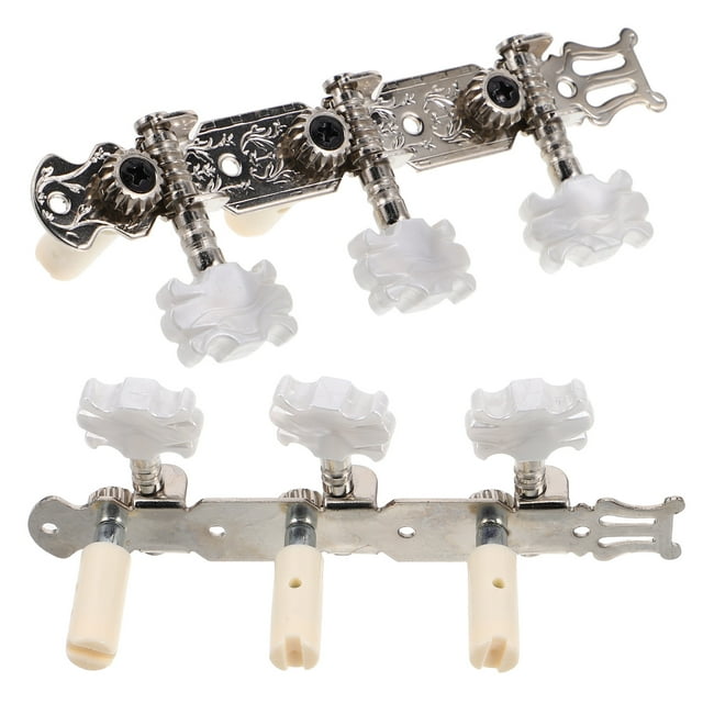 WEUVEB 1Jgo Cabezales De Afinación Para Guitarra Acústica Con Y Fácil Montaje Color Plata