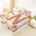 thumbnail image 4 of Erosebridal Capybara Stars Kid Twin Sheet Sets, Brown Letter N Bedding, 3-Piece, 4 of 5