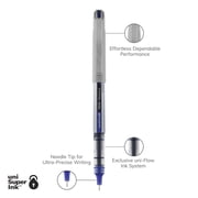 uniball Vision Needle Rollerball Pens, Fine Point, 0.7mm, Blue Ink, 12 Count
