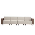 thumbnail image 7 of Bonzy Home Outdoor Wicker Sofa Set, Rattan Patio Conversation Sets - 4 Seater Wicker Sofa with Thick Cushions, for Backyard & Garden, Beige, 7 of 7