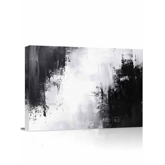 Black Gray White Wall Art for Living Room,Canvas Picture Wall Decor for Bathroom Bedroom,Minimalism Abstract Ombre Aesthetic Painting Artwork for Office Kitchen Hallway Dining Room Home Decor 12"x16"