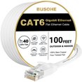 thumbnail image 1 of Cable Ethernet BUSOHE Cat6 100 m blanco para Gigabit RJ45, 1 of 7