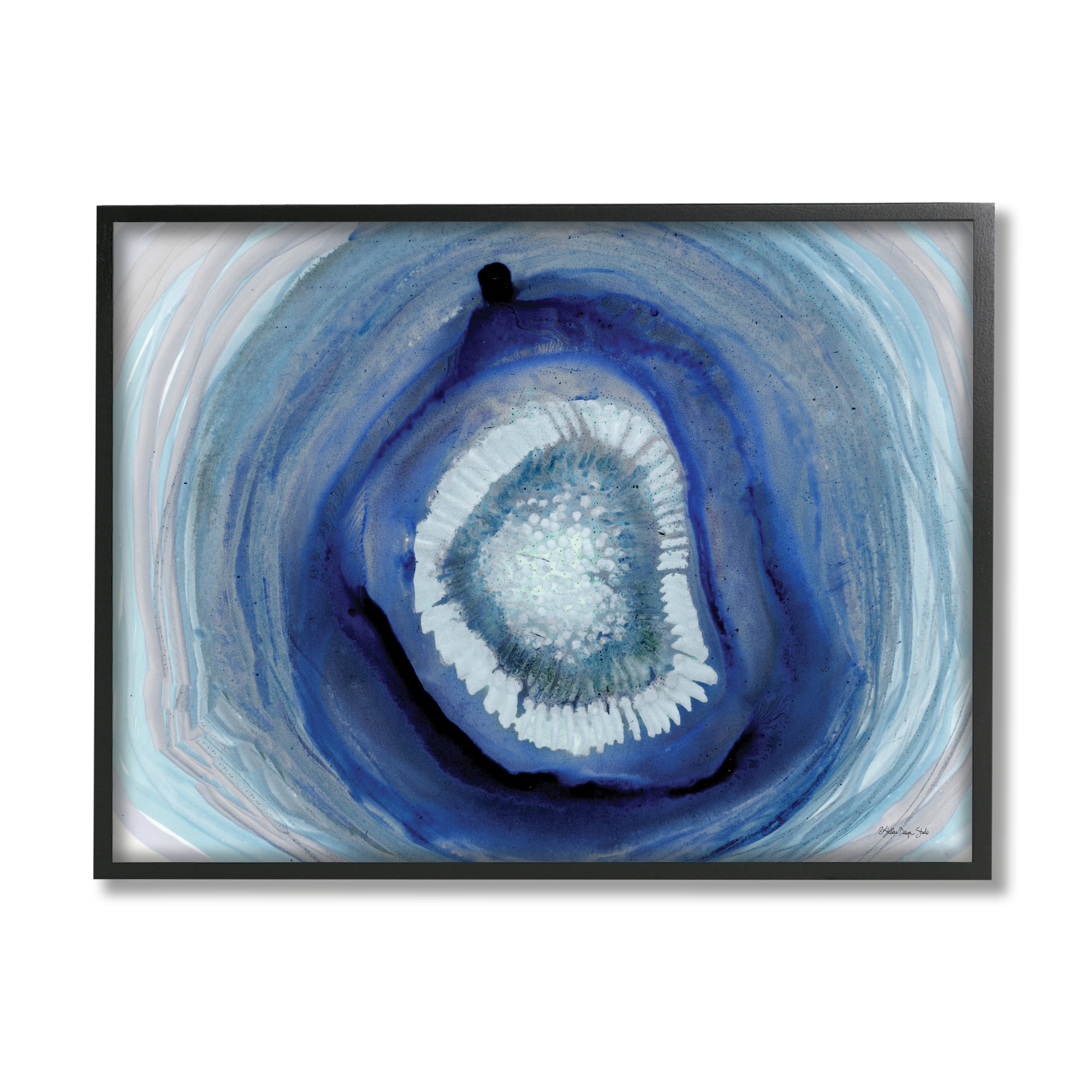 Stupell Industries Deep Blue Water Layers Abstract Modern Painting, 30 x 24, Design by Stellar Design Studio
