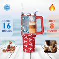 thumbnail image 4 of Red White Holly Snowflakes 40 Oz Tumbler with Handle Lid and Straw Stainless Steel Double Walled Vacuum Insulated Cup Merry Christmas Gifts Tumbler for Women Men Friends Outdoor Indoor, 4 of 5