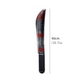 thumbnail image 3 of Halloween Plastic Bloody Weapon Decor Set, Realistic Fake Axe Sickle Saw Horror Decors, Scary Costume Accessories for Halloween Party Stage Haunted House, 3 of 6