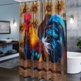 thumbnail image 6 of Farm Retro Chicken Shower Curtain, Animal Portraits Sunflowers Wooden Fences Waterproof Shower Curtain Set with 12 Hooks Lightweight Bath Curtains Fabric Bathroom Decor 72x78 Inches, 6 of 9