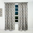 thumbnail image 2 of Designart 'Golden Rose Flowers On Gray' Mid-Century Modern Curtain Panel, 2 of 5