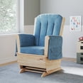 thumbnail image 3 of Foundations SafeRocker Standard Glider Rocker with Wood Skirt, Removable Microfiber Cushions, Blue, 3 of 6