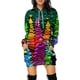 thumbnail image 2 of Vestido con capucha navideño Vestido con capucha de longitud media para mujer con impresión digital 3D, 2 of 5