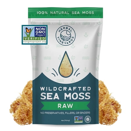 Herbal Vineyards Organic Wildcrafted Gold Raw Sea Moss 4oz