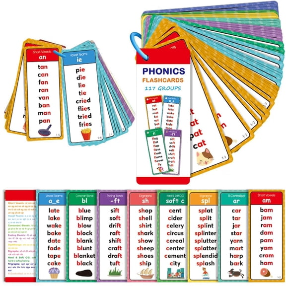 Generic Preschool Reading and Writing Flash Cards, 60 Count
