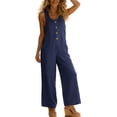 thumbnail image 5 of purcolt Summer Sleeveless Jumpsuits for Women Casual Loose Wide Leg Romper with Pockets, 5 of 9