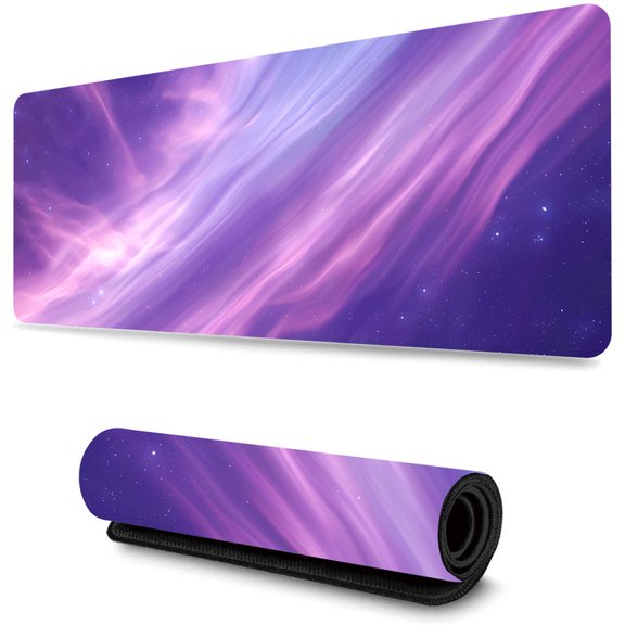 WISHTIME Mouse Pad, Purple Aurora Mouse Pad, Computer Mouse Pad Square Waterproof Mouse Pad Non-slip Rubber Base Mouse pad