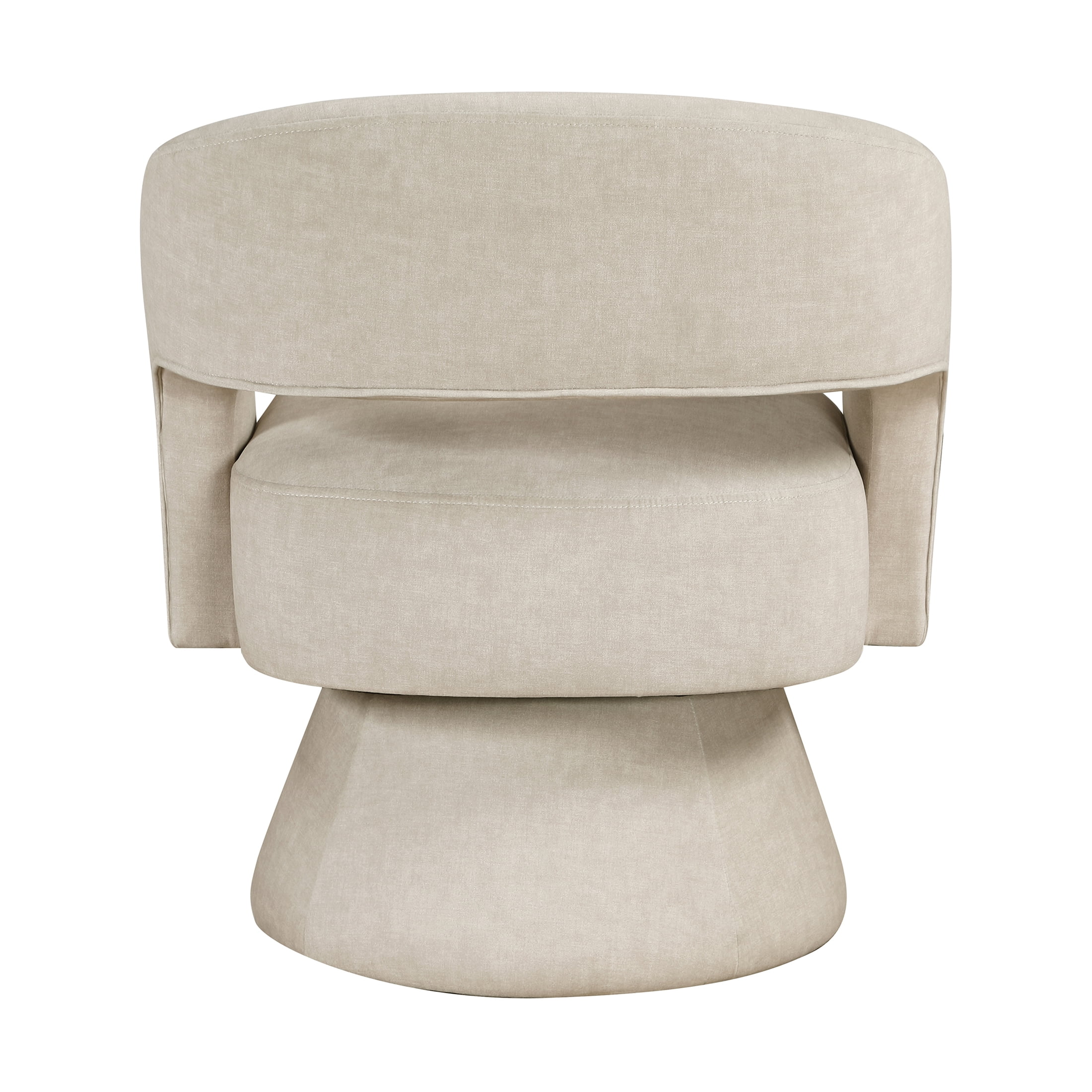 OakvillePark Alderwyn Velvet Swivel Chair with Round Base, Taupe