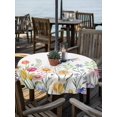 thumbnail image 2 of Outdoor Tablecloth with Umbrella Hole Zipper Wildflowers Round Tablecloth 54" Waterproof Outside Table Cloth Spring Country Tulip Butterfly Floral Leaf Patio Table Cover Tablecloths for Picnic Party, 2 of 8