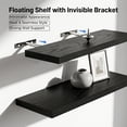 thumbnail image 4 of Riousery Floating Wall Shelves, Set of 3, 15.7" x 5.9" x 0.6", Black MDF Wood Wall Mounted Shelves for Bedroom, Bathroom, Living Room, Kitchen Storage & Display, 4 of 7