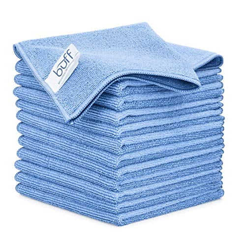 12" x 12" Buff Pro MultiSurface Microfiber Cleaning Cloths Blue 12