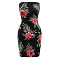 thumbnail image 1 of Made by Olivia Women's Tube Cotton Fitted Mini Dress Red Tropical Print S, 1 of 3