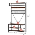 thumbnail image 2 of 5-in-1 Hall Tree Coat Rack with Bench - Entryway Organizer with Adjustable Shelf, Shoe Storage, Hanging Rod & 9 Hooks - Elegant Storage Stand, Ivory Whiteboard, 2 of 8