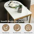 thumbnail image 4 of Spaco C-shaped Side Table with Faux Marble Tabletop and Golden Steel Frame-White, Nightstand Small Side Table, End Table for Bedroom Living Room, 4 of 7