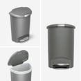 thumbnail image 6 of simplehuman Kitchen Trash Can, 13 Gallon Plastic Step Garbage Bin with Secure Slide Lock Lid, Gray, 6 of 6