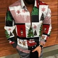 thumbnail image 4 of qolati Mens Christmas Shirts Casual Printed Long Sleeve Button Up Dress Shirt Male Winter Festival Shirts Santa Claus Party Hawaii Blouses Top, 4 of 8