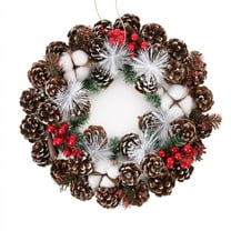 EWASWON Christmas Black Christmas Wreath, 14 Inch Rattan Wall Hanging - Holiday Decoration for Party, Front Door, Indoor/Outdoor - Xmas Gift