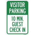 thumbnail image 1 of SignMission A-1218-23018 12 x 18 in. Aluminum Sign - Reserved Parking Sign Visitor Parking 10 Min. Guest Check In, 1 of 1