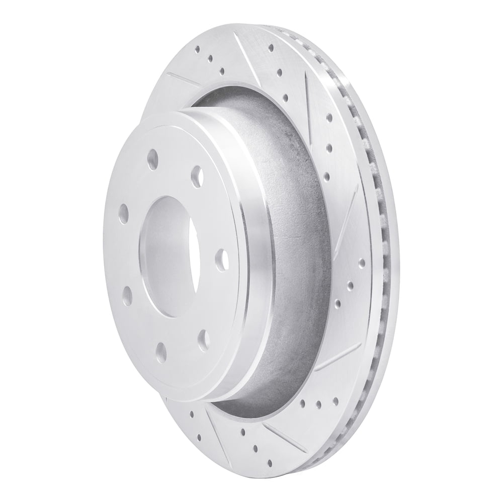 Dynamic Friction Company 631-54218R DFC Brake Rotor - Drilled And Slotted - Silver