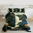 thumbnail image 2 of jejeloiu Bohemian Exotic Style Queen Comforter Set,Japanese Scenery Waterfall Bedding Sets,Beige Brown Bedding Comforter Set For Adults,Ultra Soft Home Decor Reversible,3pcs, 2 of 8