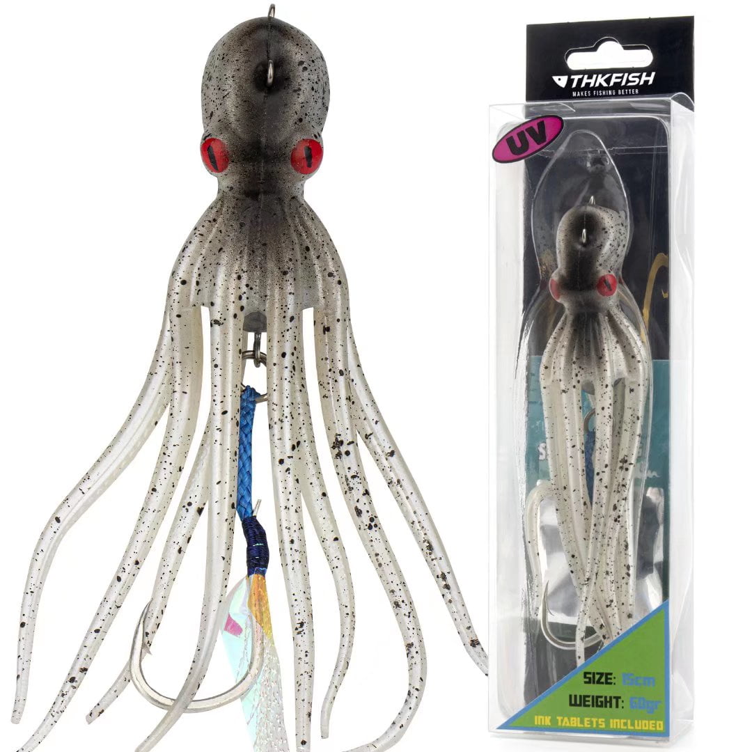 7PCS/Set Shrimp Lures Octopus Squid Jigs Fishing Tackle Hook Bait  8.2cm/7.8g Lot