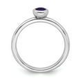 thumbnail image 2 of 925 Sterling Silver Stackable Expressions Low 4mm Round Amethyst Ring Size: 8; for Adults and Teens; for Women and Men, 2 of 5