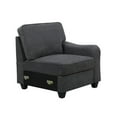 thumbnail image 3 of Rhett 5 Seater Sofa and Ottoman, Padded Seats, 4 Accent Pillows, Dark Gray- Saltoro Sherpi, 3 of 5