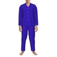 thumbnail image 4 of Bingfone Men'S Pajama Set 2 Piece Loungewear Pjs, Long Sleeve With Pajama Pants-Darkblue, 4 of 9