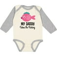 thumbnail image 3 of Inktastic Girls Fishing with Daddy Girls Long Sleeve Baby Bodysuit, 3 of 5