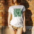 thumbnail image 6 of Straight Outta New York - New York Football T Shirt - Medium - White w/Forest Print, 6 of 6