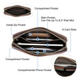 thumbnail image 5 of Contact's Men Clutch Bag with Lock Leather Travel Wristlet Clutch Wallet for Men, Coffee, 5 of 8