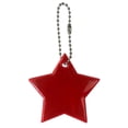 thumbnail image 1 of Llavero con forma de estrella de PVC con logotipo de advertencia nocturna y reflector para montar en la mochila escolar, 1 of 6