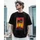 thumbnail image 5 of Camisetas para hombre, camisetas gráficas de manga corta, camiseta informal de cuello redondo con palmeras y atardecer de verano, 5 of 8