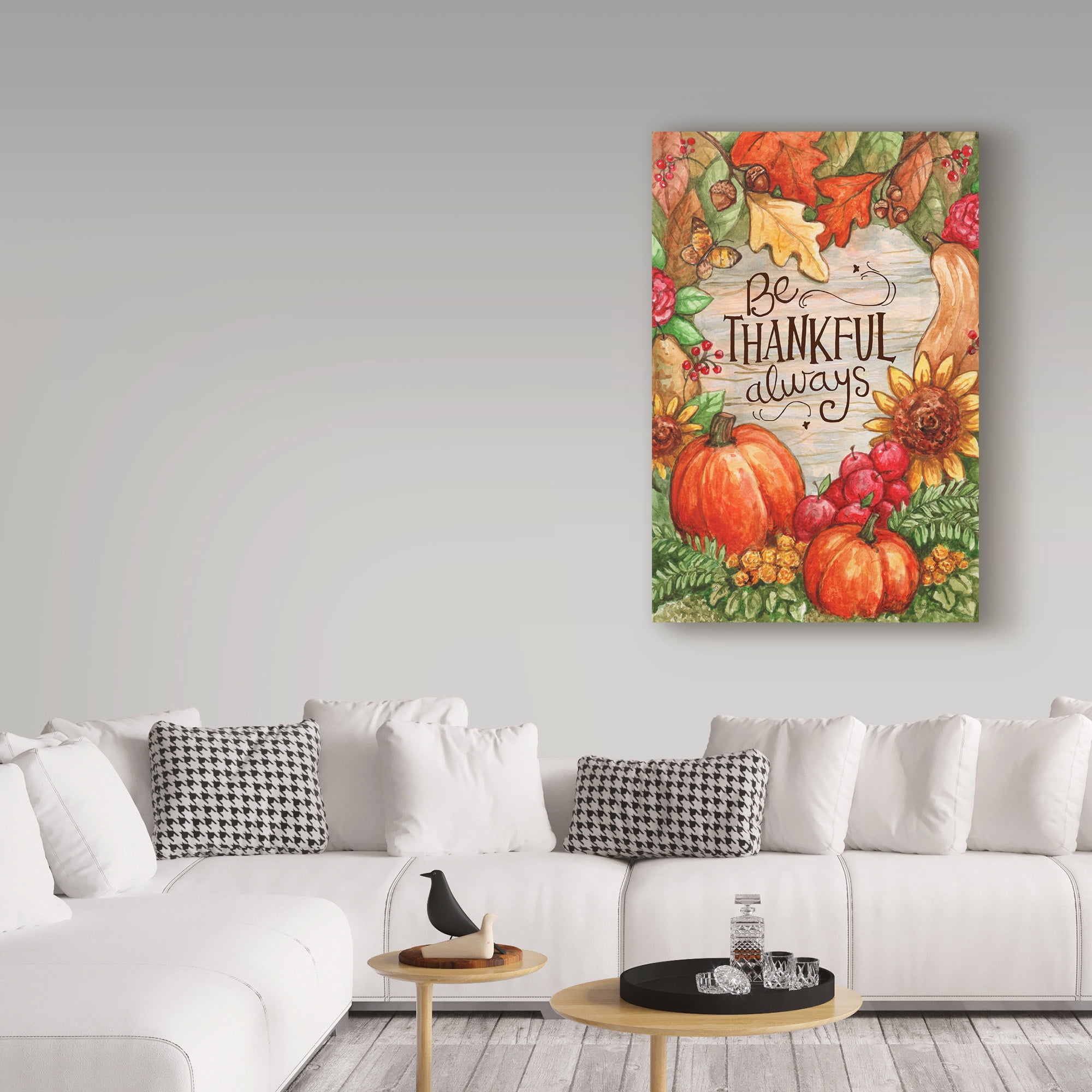 Trademark Fine Art 'Leaves Heart Be Thankful' Canvas Art by Melinda Hipsher