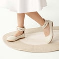 thumbnail image 4 of DREAM PAIRS Girls Ballerina Dress Shoes Pearls Bow Ankle Strap Flower Girl Ballet Flats SDFL2316K, 4 of 4